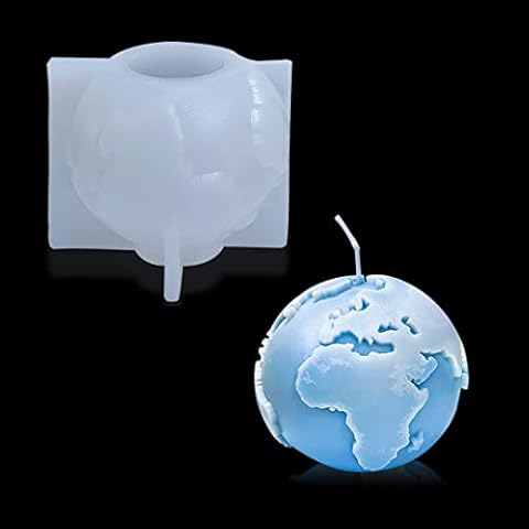 Molde de silicona Earth 3D para velas redondas Cover