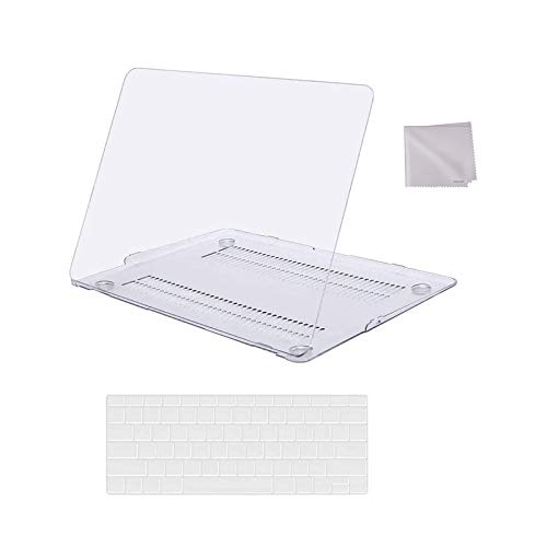 MOSISO MacBook Air 13 inch Case Older Version 2010-2017 Release A1369 A1466, Plastic Hard Shell Case & Keyboard Cover Skin & Wipe Cleaning Cloth Only Compatible with MacBook Air 13 inch, Crystal Clear