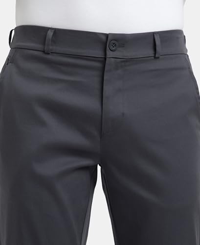 Image of Jockey IM26 Men's Super Combed Cotton Rich Elastane Stretch Woven Fabric Slim Fit All Day Pants with Side Pockets