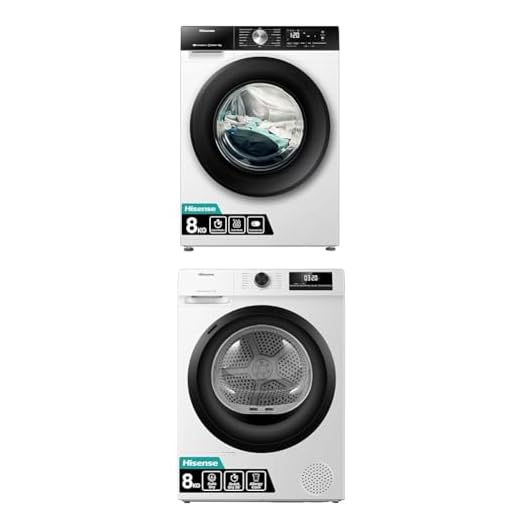 Hisense 3S WiFi Series WF3S8043BW 8 KG Front Load Washing Machine + Hisense DH1Q802BW2 60cm Freestanding 8 KG Heatpump Front Load Tumble Dryer