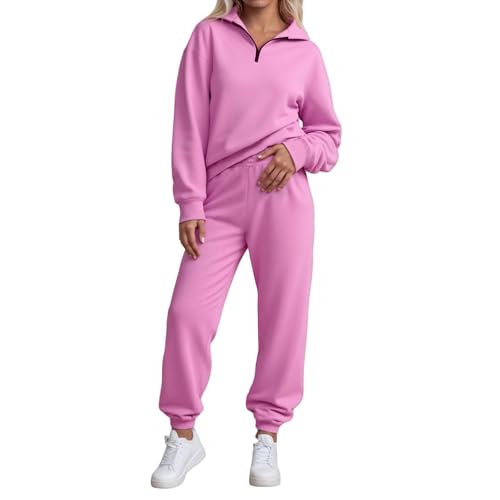 Ensemble sport femme grande taille avec sweat sans capuche et pantalon jogging ample