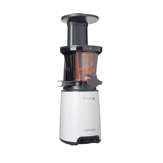 Kenwood JMP400WH PureJuice Estrattore di Succo a Freddo, Centrifuga Slow Juicer con passino, funzione risciacquo, salvagoccia, contenitore raccogli polpa 1,3L, contenitore succo 1L, Bianco
