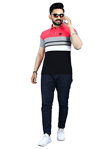 Image of Men's Regular Fit Striped Polo T-Shirts