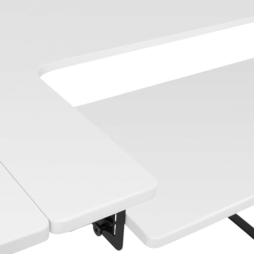 Sew Ready Comet Plus Hobby Storage Drawer + Shelves Sewing Table, 56.75" W x 23.5" D x 30" H, Black/White