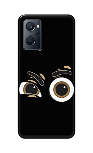 Image of PRINTFIDAA Funky Expression of Cartoon Eyes Printed Designer Hard Case for Realme 9i Back Cover -(ZP) MVN1004