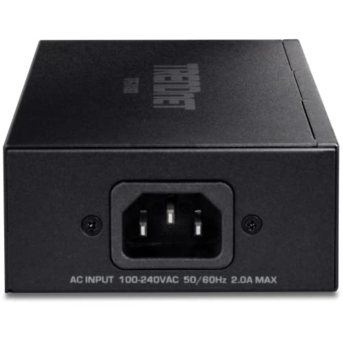 Image of TRENDnet 10GPoE++ Injector, SuppliesPoE (15.4W), PoE+ (30W), orPoE++ (90W), Converts a Non-PoE Port to APoE ++ 10G Port, Metal Housing, Black, TPE-319GI (Pack of 10)