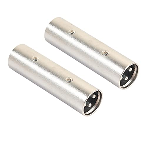 Uikdjgu Adaptateur XLR Mâle à Mâle, Coupleur de Connecteur XLR 3 Broches Mâle à 3 Broches Mâle, Adaptateur de Ligne de Microphone -2 Paquets