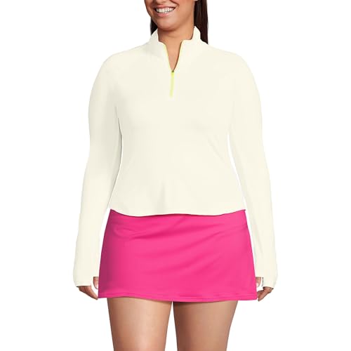 Lands' End Women's Long Sleeve Rash Guard Cover-up UPF 50 X-Small Egret White