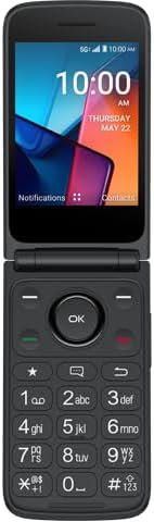 TCL FLIP 4 5G phone, open, showing the internal screen and keypad.