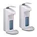 2 x Eurospender, 1000 ml, Tropfschale, Armhebel, Desinfektionsmittel, Seife, Wandbefestigung, Hygienespender, weiß