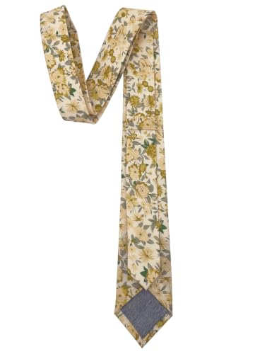 Image of Kebocis Mens Skinny Cotton Floral Tie for Men