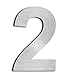 nanly - Adesivo in acciaio INOX con numero civico 1 (uno), realizzato in solido acciaio inossidabile 304, aspetto galleggiante, altezza 10 cm, number 2