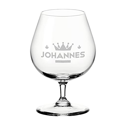 Leonardo Cognacschwenker mit Wunschmotiv graviert - Cognacglas personalisiert spülmaschinengeeignet - Scotch, Whisky, Bourbon - Geburtstagsgeschenk - Motiv Große Krone