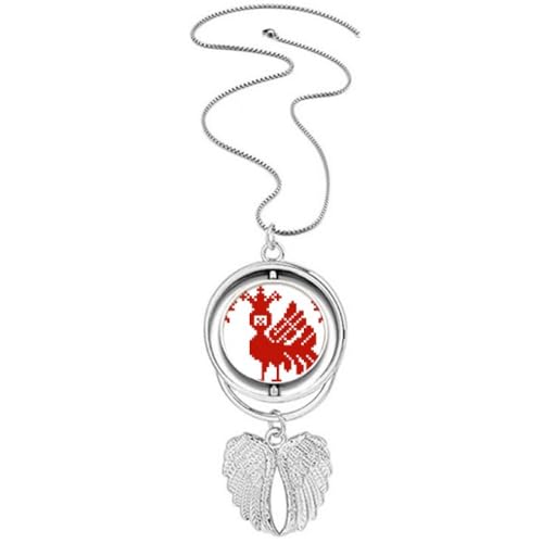 Collier mosaïque rouge pendentif ailes d'ange bijou femme tendance