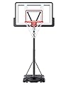 Mayfire Basketball Hoop Height Adjustable 4.8-10ft: Portable Outdoor Basketball Goal System for Kids, Teens & Adults in Backyard & Driveway with 44 Inch Shatterproof Backboard