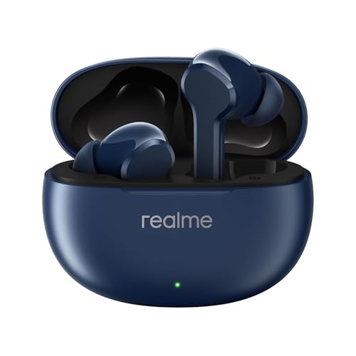 Image of Real Me T110 Buds | 50dB Active Noise Cancellation, Hi-Res LHDC Audio, 12.4mm Dynamic Bass Driver, 6 Mic Clear Voice Calls, 51,IP55 Waterproof,TWS for Apple & Android (T110, Navy Blue)