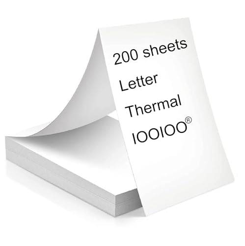 Papel térmico de 21,6 x 27,9 cm de alta densidad y resistencia para tamaño carta
