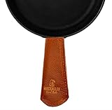 Iron Skillet Handle Cover Leather Cast Pan Handmade Thick Hot Holder Iron Pans and Pots, 100% Heat...
