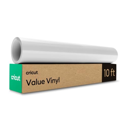 Cricut Vinilo Adhesivo Permanente - Rollo de Vinilo para Cricut - 30.5 cm x 3 m - Blanco - Vinilo Permanente para Manualidades, Decoración, Ventanas y Paredes
