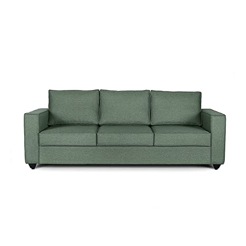 Image of Wakefit 3 Seater Sofa Set | 3 Year Warranty | Wooden Sofa, Napper (Omega : Green)