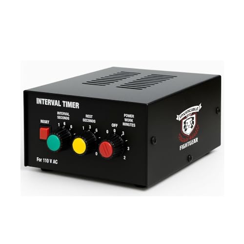 Boxing Timer with Loud Bell and Whistle 2 or 3 Minute Rounds 15-60 Second Rest Steel Gym Interval Timer for Boxing MMA Kickboxing Muay Thai Martial Arts Home Gym 8x6x3 Inches