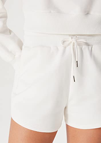 Shorts Feminino Em Moletom De Algodão Com Amarração Hering, Off White, P