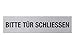 Metafranc Klebeschild "Bitte Tür schließen" - 160 x 40 mm - Aus Aluminium - In moderner Edelstahl-Optik - Selbstklebende Rückseite / Beschilderung / Infoschild / Gewerbekennzeichnung / 507060