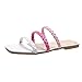 Dasongff Sandalias de verano para mujer, transpirables, informales, para mujer, zapatillas planas de moda, de interior, ocio, pantuflas para mujer, zapatos antideslizantes para mujer, blanco, 37 EU