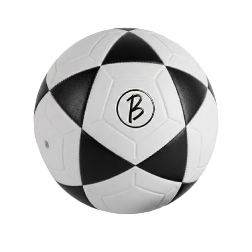 Image of Btag Football | Rubber Moulded Training & Match Ball | All Age Groups | Outdoor Waterproof | for Ground, Grass & Turf (Black)