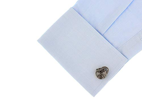 Mancuernillas para hombre KnBoB plateadas vintage miniatura 4