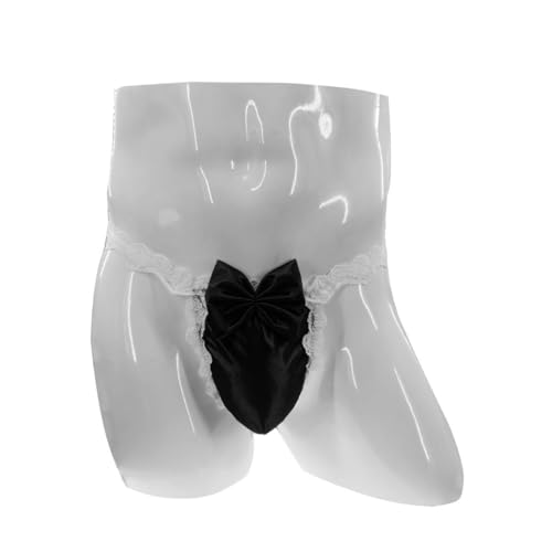 Men‘s Lace Low Waist Sexy Bowknot Thongs Cute Thong gag Gift One Size Underwear G-Strings4