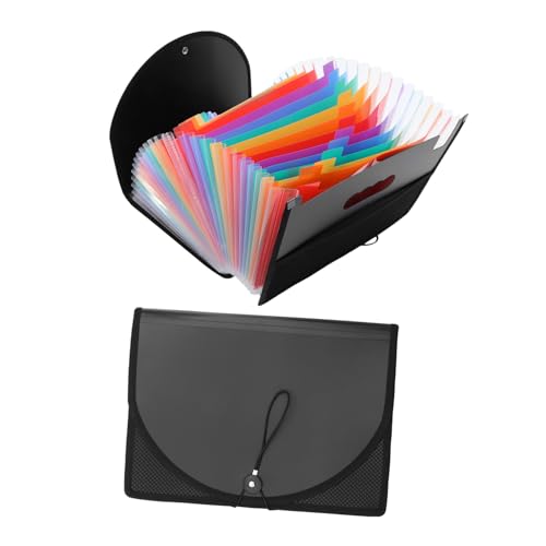 LOEFLIFA 2個拡張式ファイルフォルダー 耐久性素材採用 プラスチック製カラーインデックスタブ付き 書類整理オーガナイザー 学校 家用