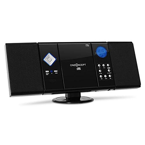 OneConcept V-12 HiFi CD Player Negro - Unidad de CD (HiFi CD Player, Negro, SD, LCD, AA)