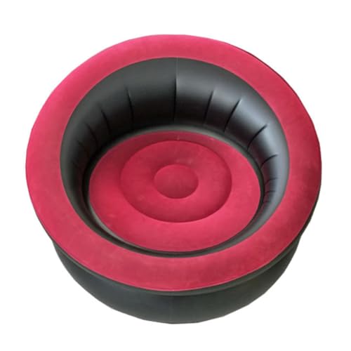 Taburete inflable de PVC rojo para exteriores y terraza con diseño plegable 2
