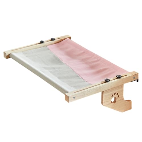 WOODPURR Cat Window Perch, Cat Window Hammock for Indoor Cats,Large Cat Bed Seat for Windowsill, Bedside,Drawer and Cabinet(Pink)