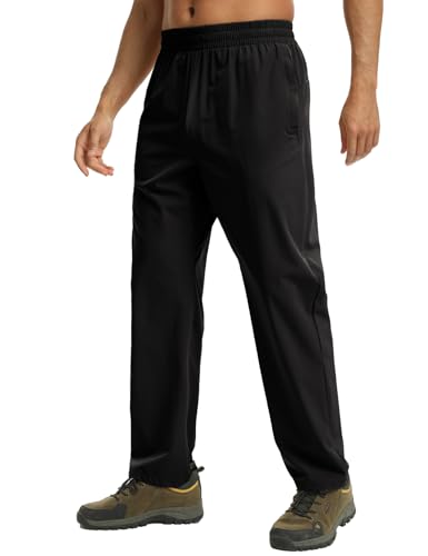 Mens Track Pants Quick Dry Lightweight Joggers Athletic Running Pants Zipper Pockets3