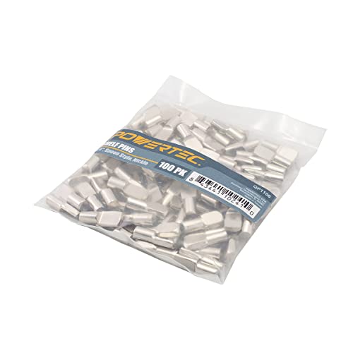 Powertec Qp1106 1/4-Inch Shelf Pegs, 1/4", Nickel,100 #TOP1