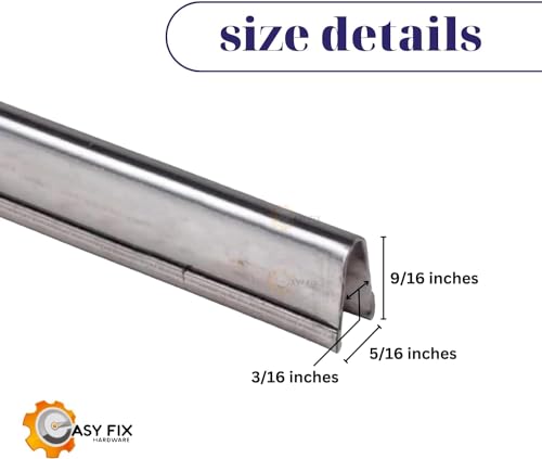 Easy Fix Hardware Premium Large Still Track Cover for Sliding Patio Glass Doors | Sliding Door Repair Replacement Hardware Repair Stainless Steel | Fix Sliding Glass Door Track Cover (8 Feet)