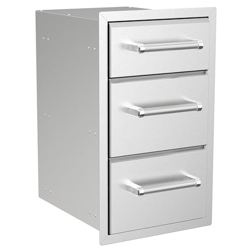 Image of SPIRE Vertical Built-in Triple Drawers, Stainless Steel, Universal Mount