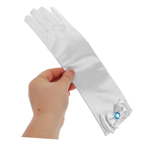 GALPADA Adorable Bow Detail Girls Dress Gloves Long Satin Formal Gloves Polyester Boy Girl-friendly Winter Warm4