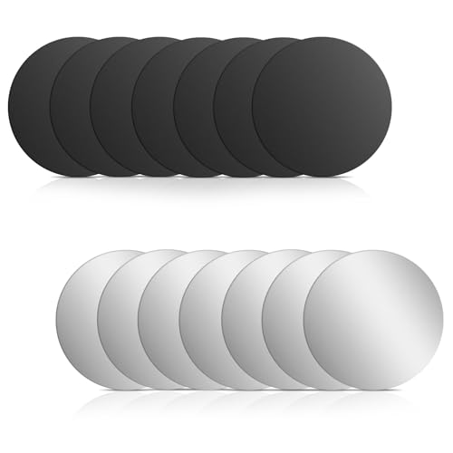 LXUEJIE 14 placas de metal autoadhesivas, 40 mm para teléfono móvil, placa de metal fina, disco de metal redondo, placa de metal para imanes, compatible con soporte magnético para coche