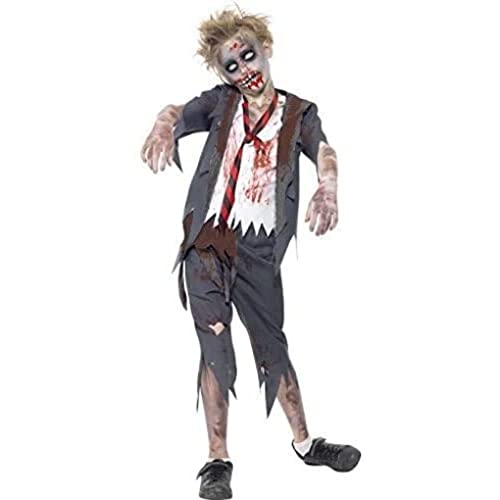 Smiffys Costume écolier zombie, avec pantalon, veste, fausse chemise & cravate Halloween, Carnaval