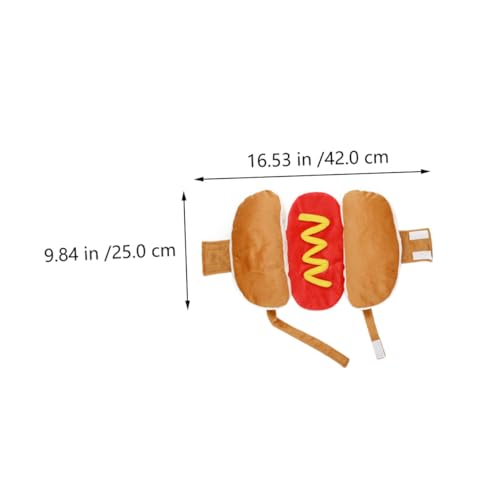 Disfraz para perro de Hot Dog tamaño M naranja miniatura 2