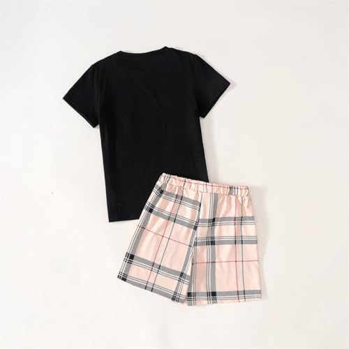 Image of Boys 2 Piece Outfits Short Sleeve Basketball Pattern T-Shirt and Shorts Summer Clothes for Kids 5-12 Years