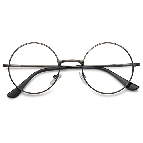 Lunettes de lecture rondes vintage rétro en métal anti-lumière bleue pour hommes et femmes