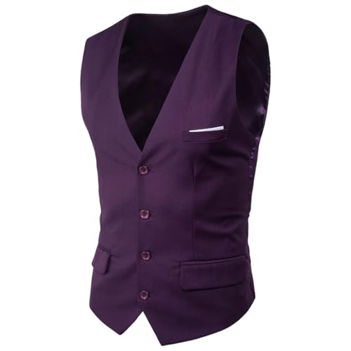 Men’S Casual Suit Vest Single Breasted Slim Fit Sleeveless Waistcoat For Groom Groomsman Wedding Formal Party4