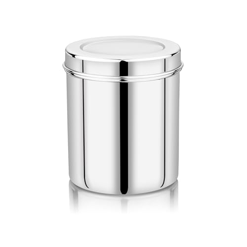 Image of Vinod Stainless Steel Deep Dabba | 4500ml Capacity, 16cm Dia | Food Storage Container for Daily Use | Durable, Rust-Resistant & Easy to Clean | Ideal for Storing Grains & Snacks
