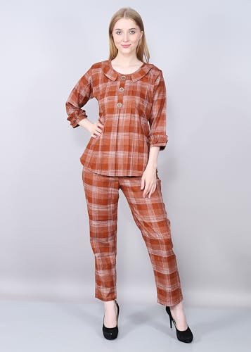 Image of AMOLDO Denim Printed Co-Ord Set For Women | 2 Piece Denim Co-Ord