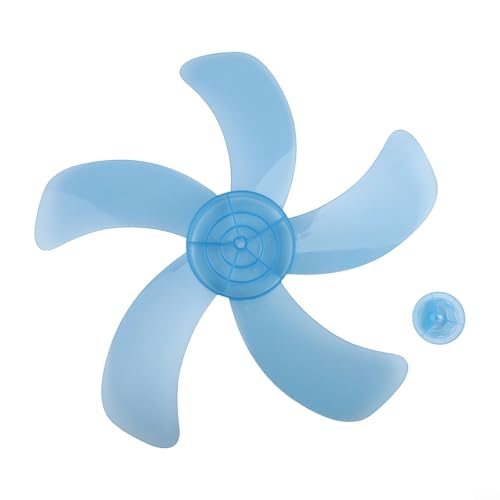 Yuanpgky Hoja de ventilador de 16 pulgadas con cubierta de tuerca para ventiladores de pedestal, mesa y pared, 5 para diseño de hojas de plástico, pieza de repuesto de radio de 20 cm