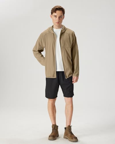 Men's UPF 50+ Sun Protection Athletic Hoodie Lightweight Full Zip Long Sleeve Hiking Outdoor Jacket3